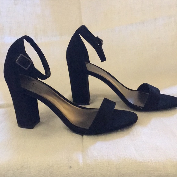 Worthington Black Suede Sandal NWB Size 8M 3” Heel - Picture 2 of 7